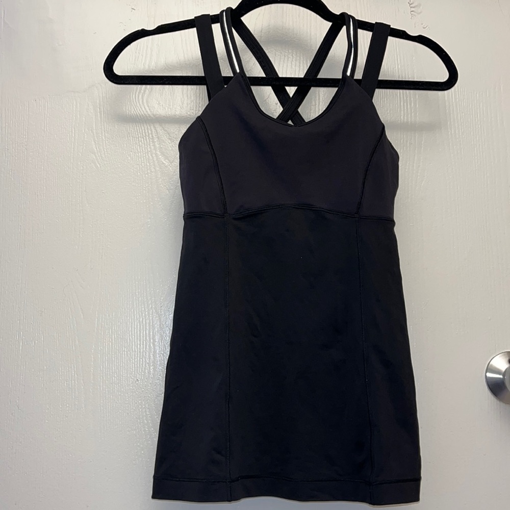 Black Lululemon Tanktop with built-in bra, size 4